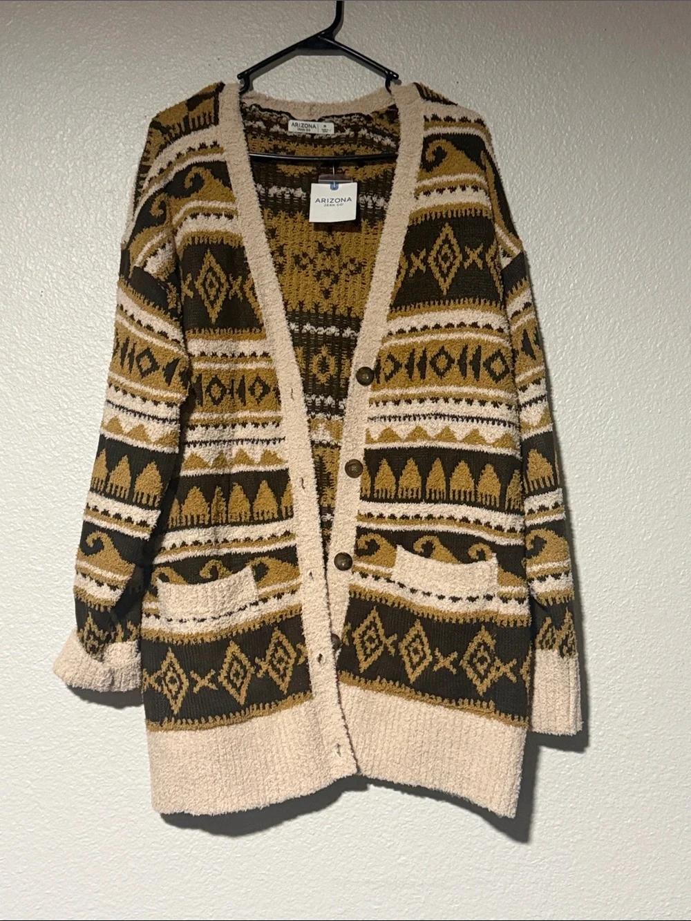 Oversized Boho Button Front Cardigan